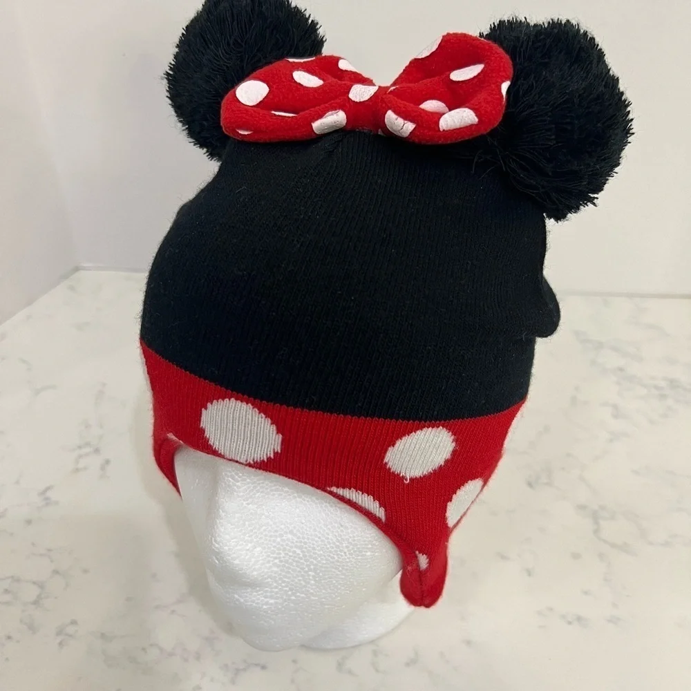 Kids Black and Red Polka Dot Ear Hat